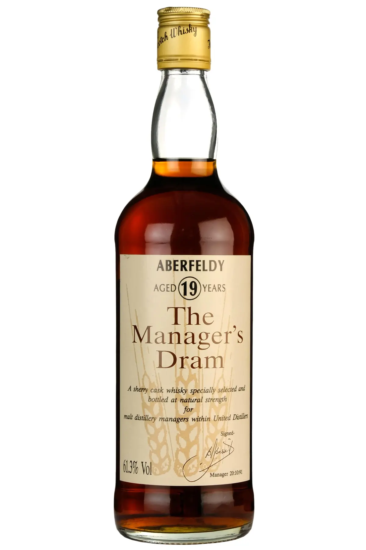 Aberfeldy 19 Year Old The Manager's Dram 1991 Release 1
