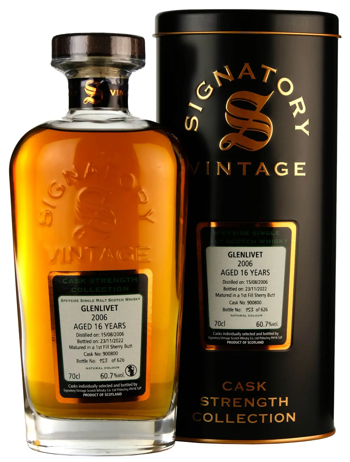 Glenlivet 2006-2022 | 16 Year Old Signatory Vintage Cask 900800 1