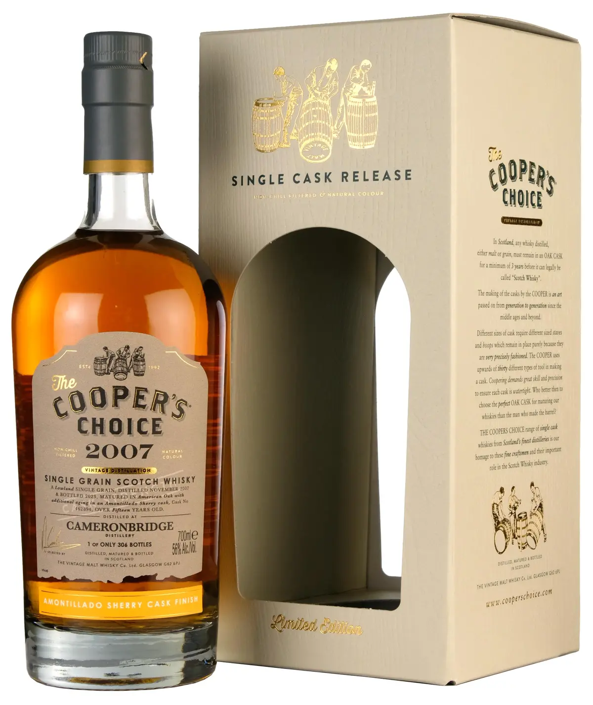 Cameronbridge 2007-2023 | 15 Year Old Cooper's Choice Single Cask 462894 1