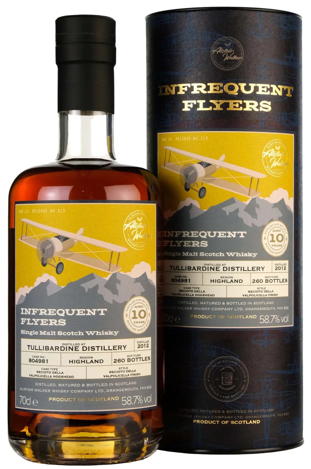 Tullibardine 2012-2023 | 10 Year Old Infrequent Flyers | Single Cask 804981 1