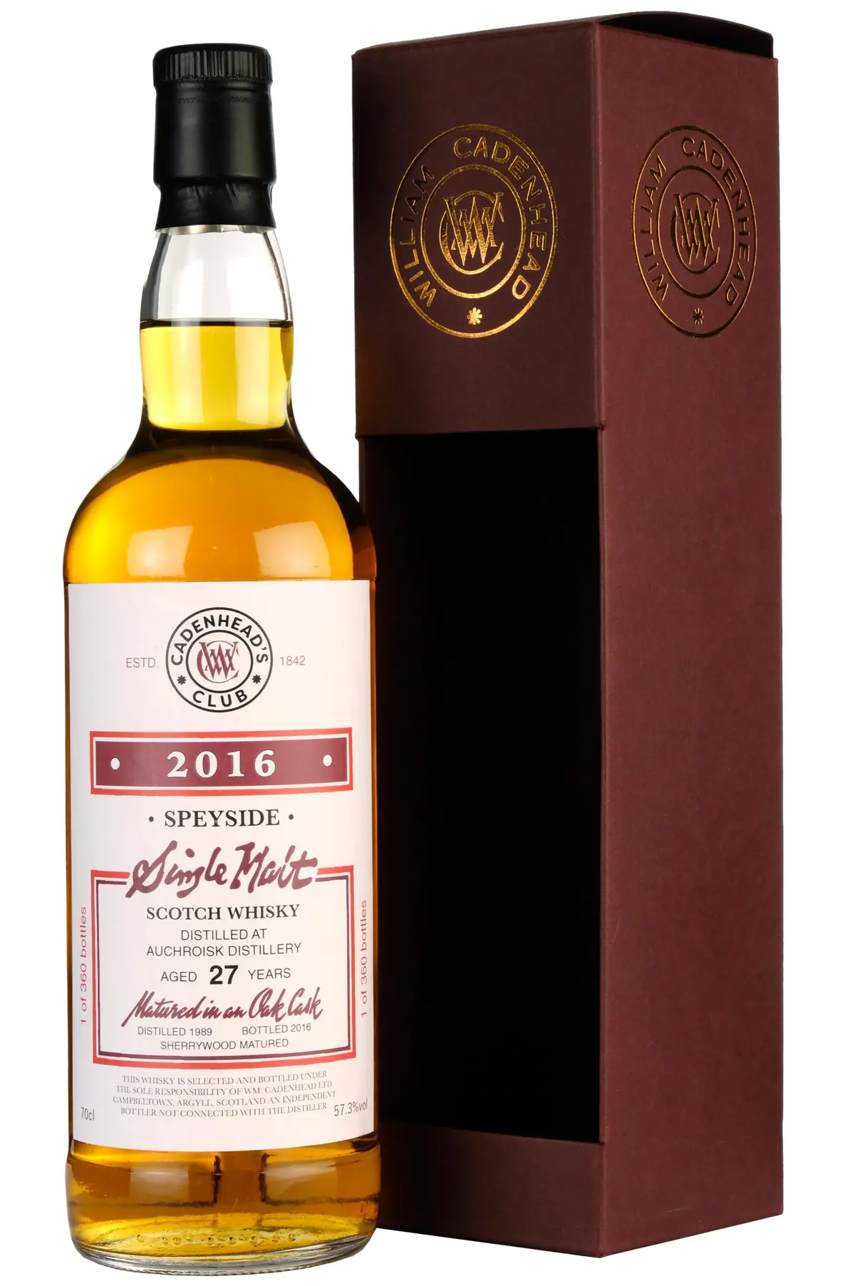Auchroisk 1989-2016 | 27 Year Old | Cadenhead's Club Single Cask 1
