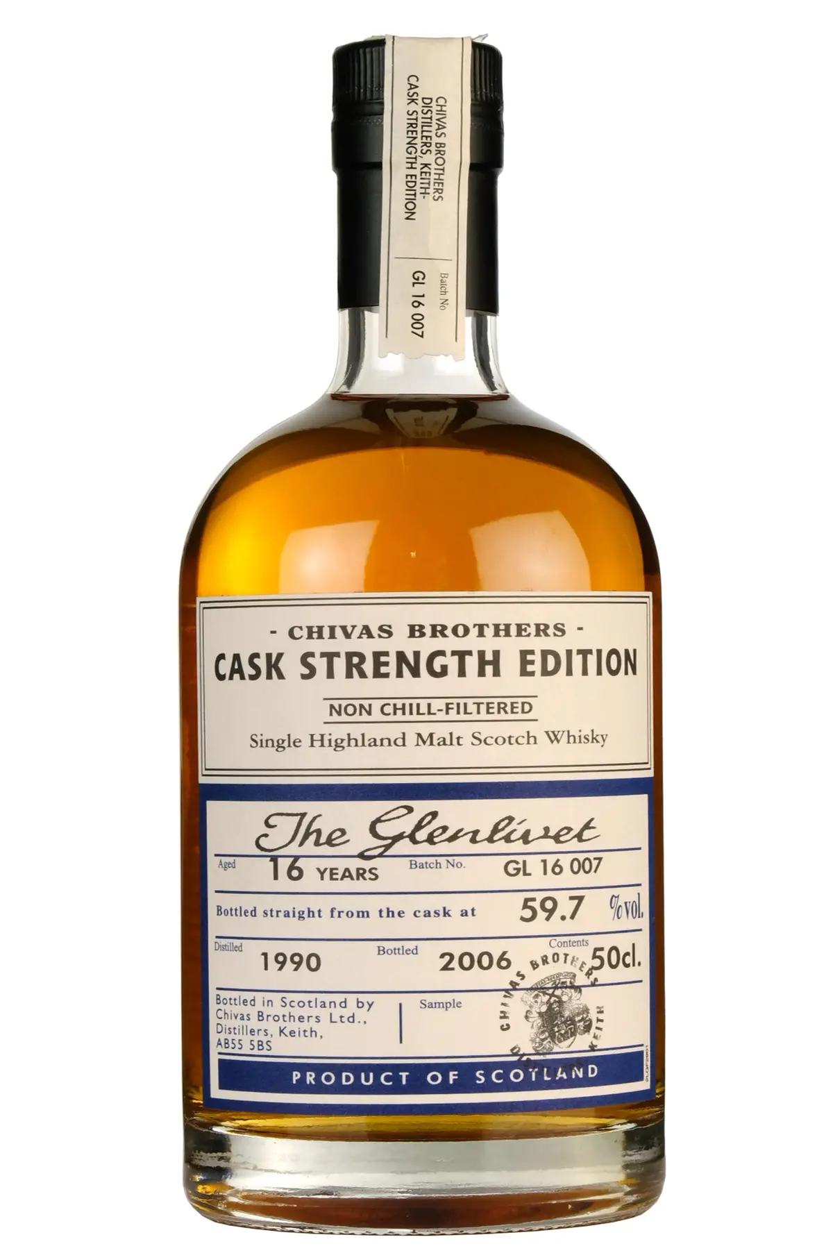 Glenlivet 1990-2006 | 16 Year Old Chivas Brothers Cask Strength Edition 1
