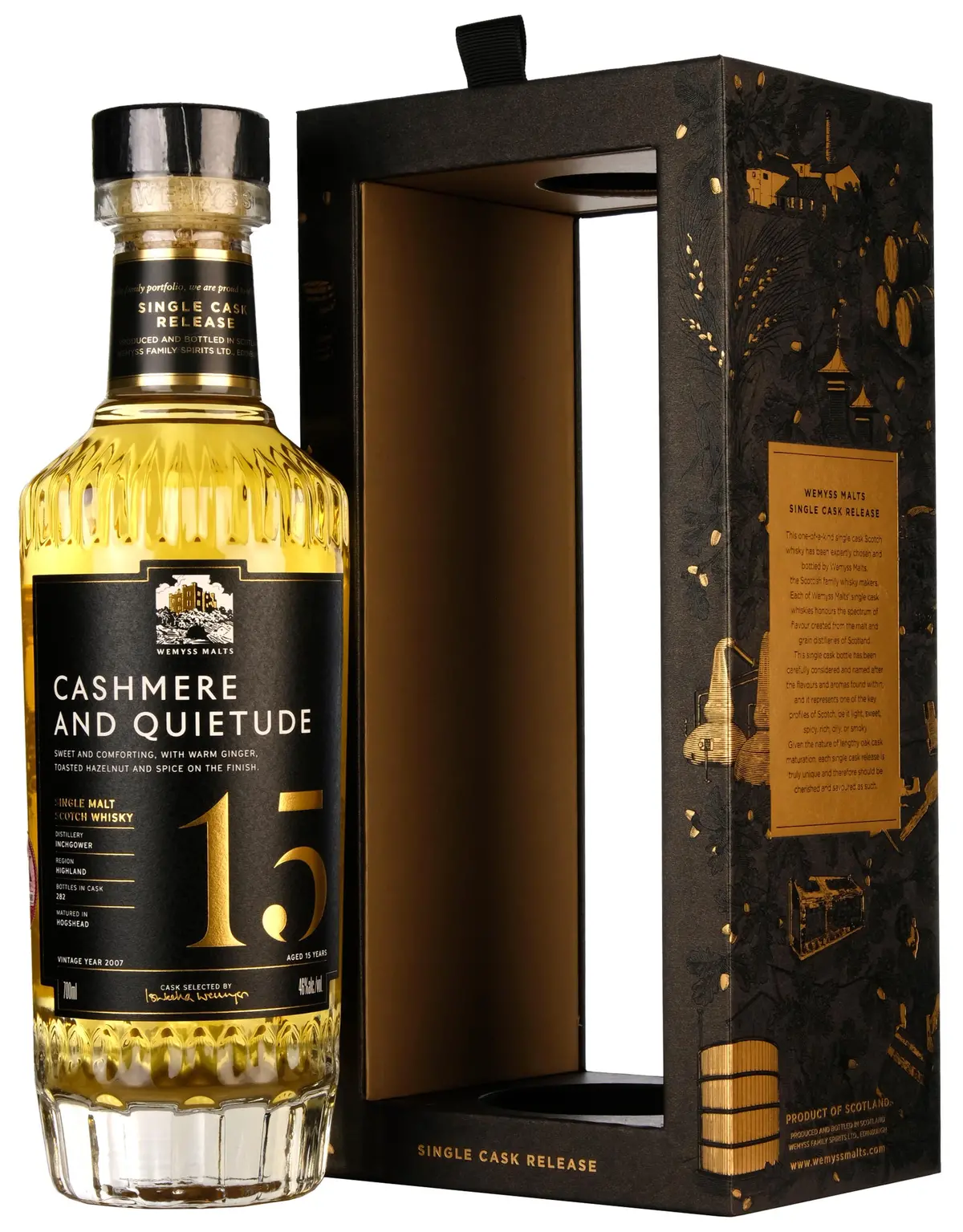 Inchgower 2007-2023 | 15 Year Old Wemyss Malts Cashmere And Quietude Single Cask 1