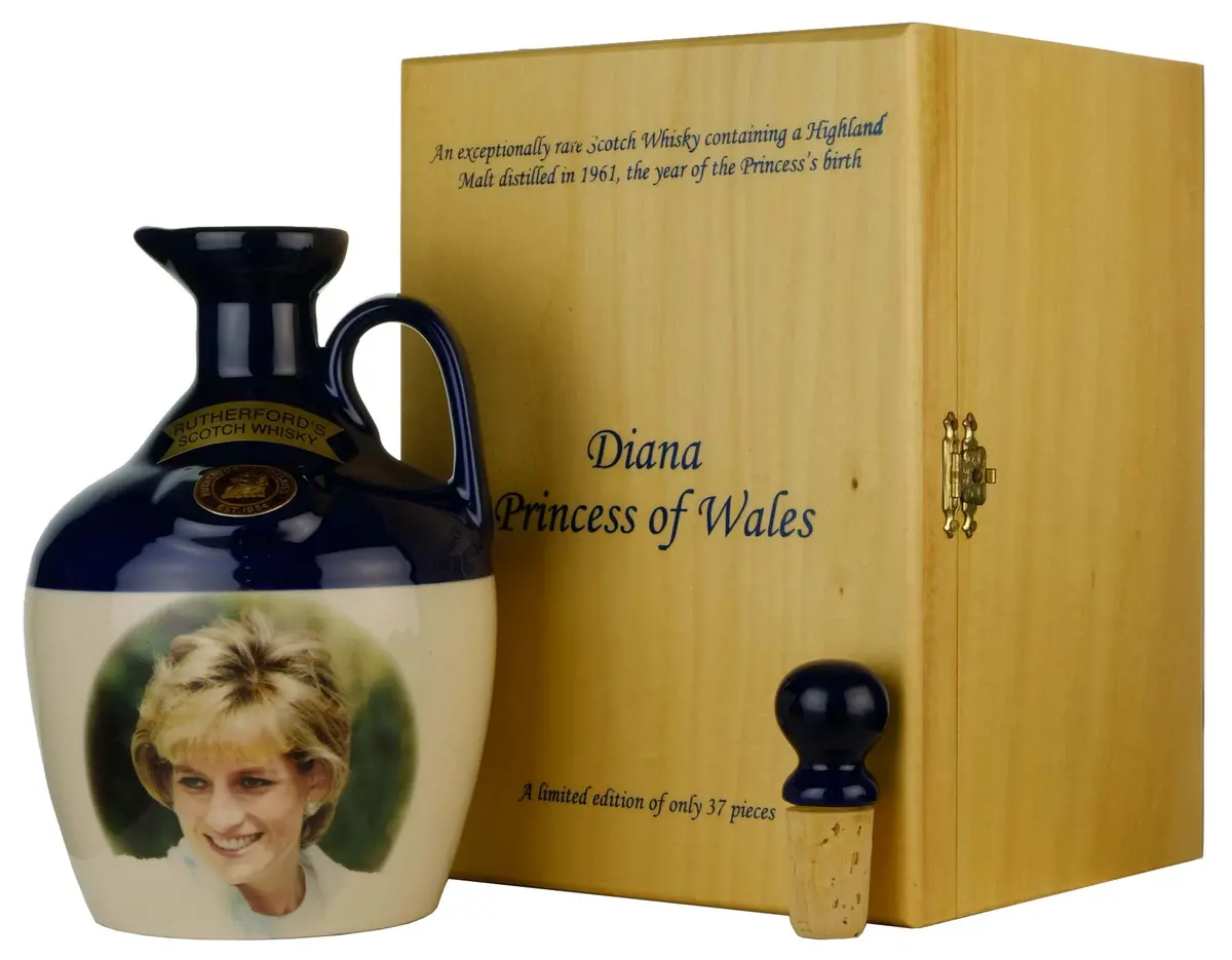 Rutherford's 1961 Highland Pure Malt Decanter | Diana Princess Of Wales (Colour Print) 1