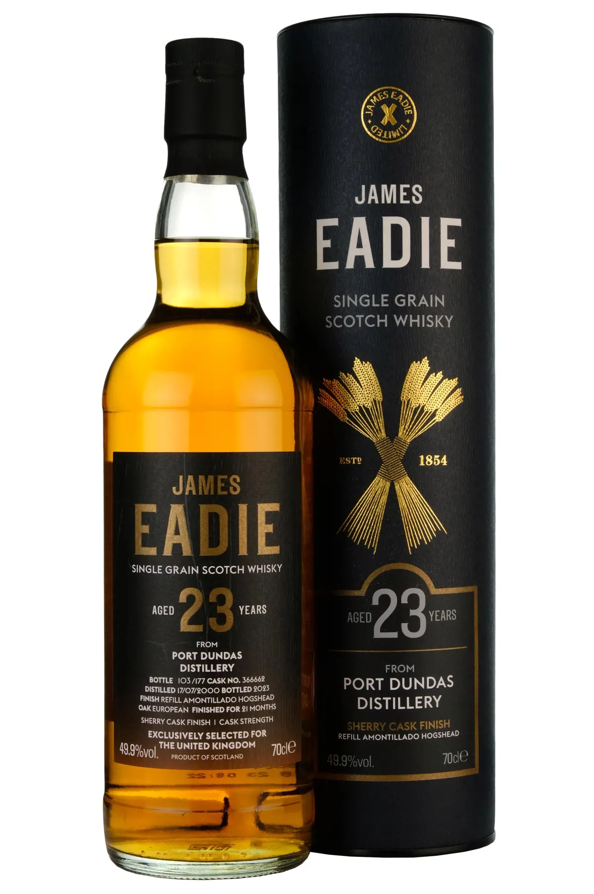 Port Dundas 2000-2023 | 23 Year Old James Eadie Single Cask 366662 1