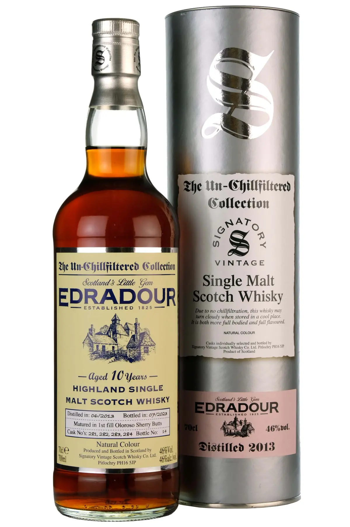 Edradour 2013-2023 | 10 Year Old Signatory Vintage Un-Chillfiltered Collection Small Batch 1