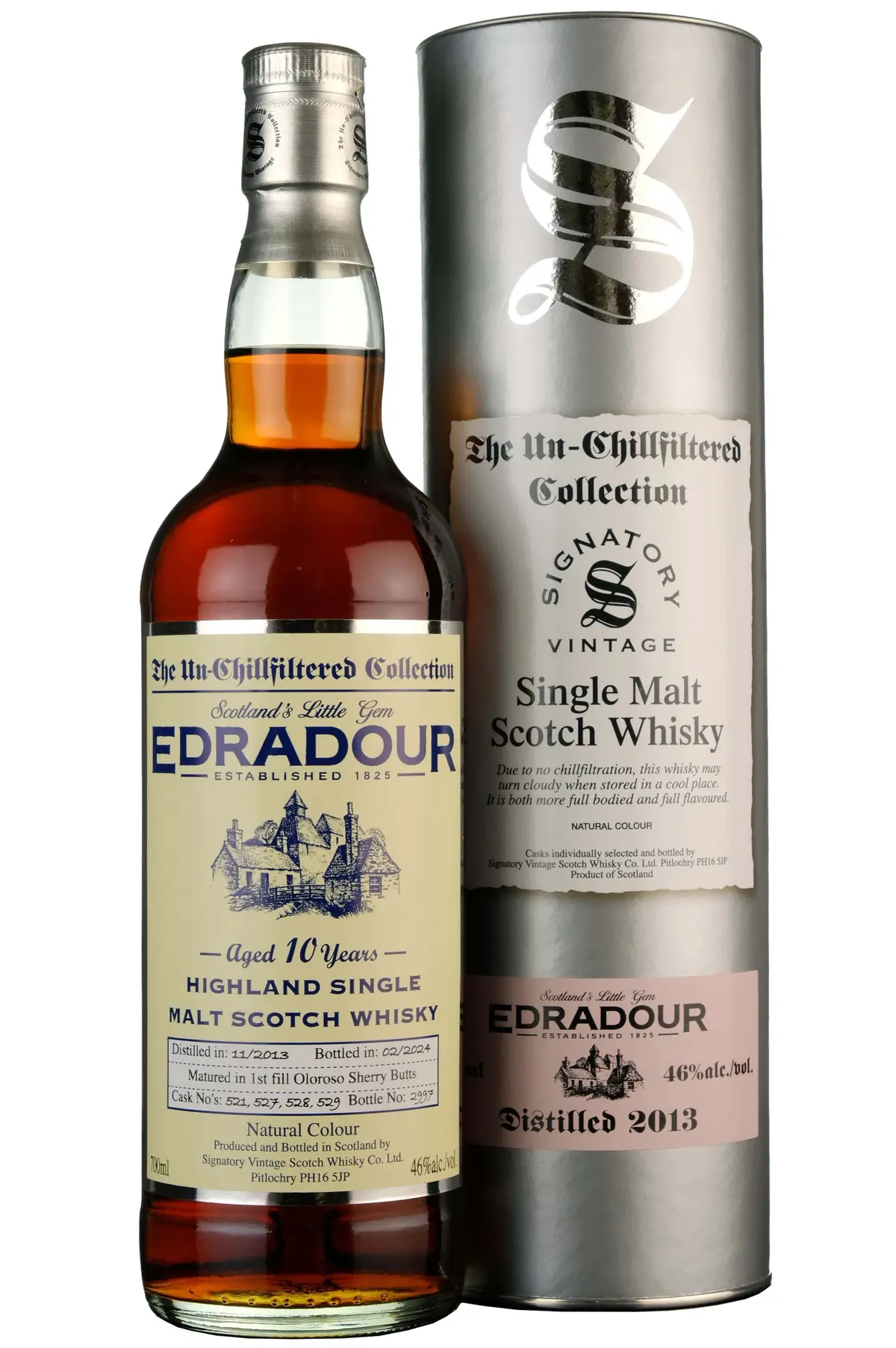 Edradour 2013-2024 | 10 Year Old Signatory Vintage Un-Chillfiltered Collection Small Batch 1