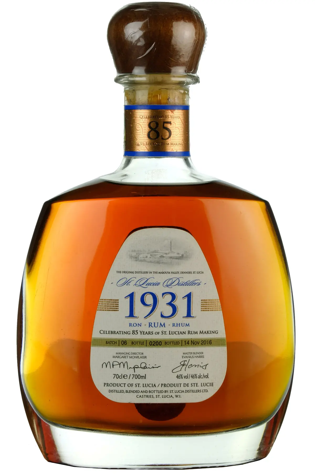 St Lucia Distillers 1931 Rum Celebrating 85 Years Batch 6 Bottled 2016 1