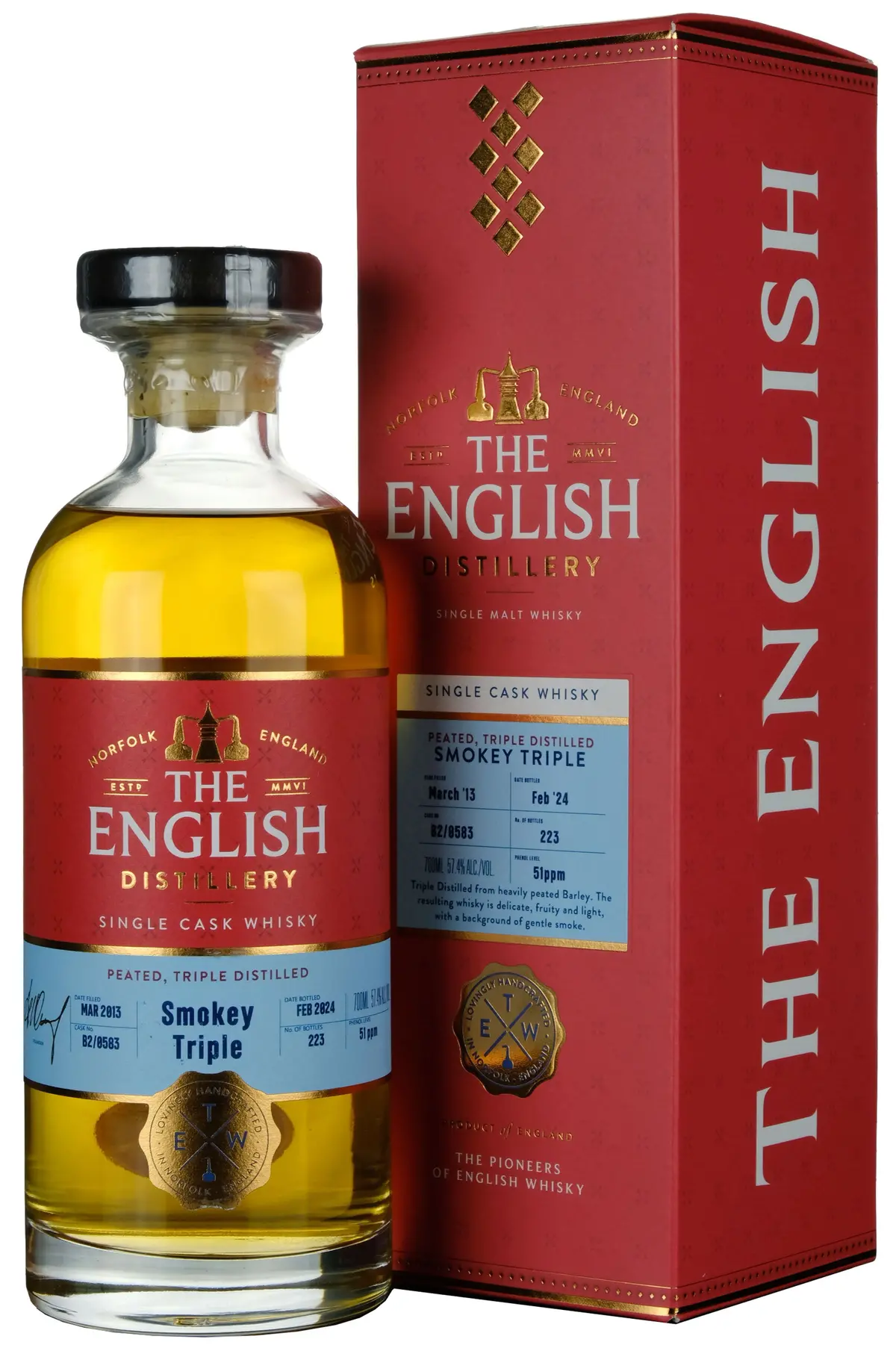 The English Whisky 2013-2024 Smokey Triple Single Cask 0583 1