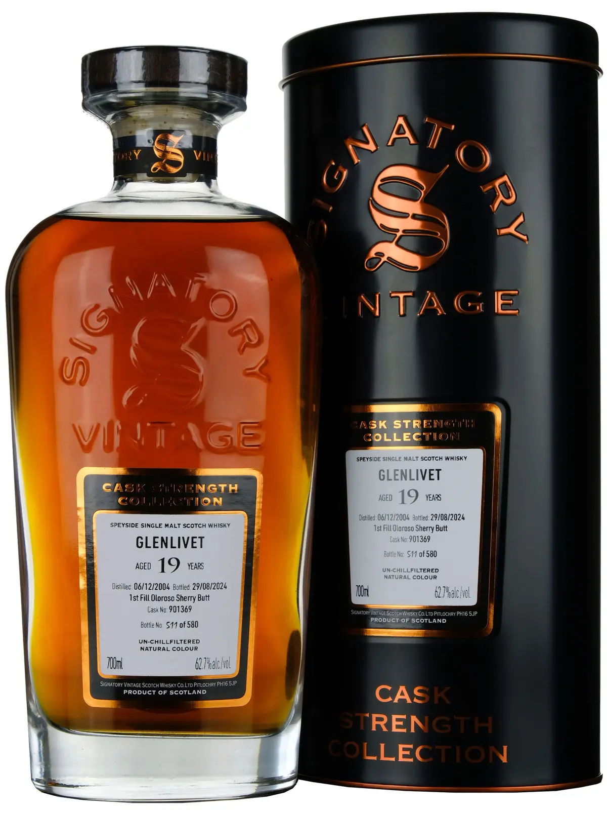 Glenlivet 2004-2024 | 19 Year Old Signatory Vintage Cask Strength Collection Single Cask 901369 1