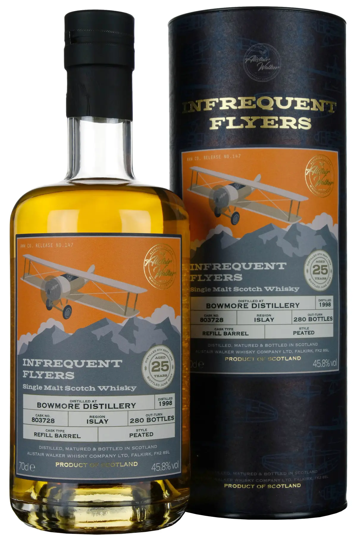 Bowmore 1998-2024 | 25 Year Old Infrequent Flyers Single Cask 803728 1