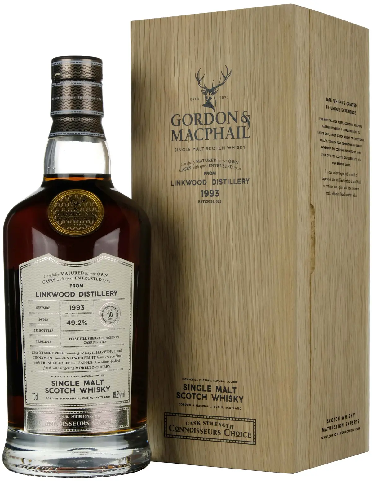 Linkwood 1993-2024 | 30 Year Old Gordon & Macphail Connoisseurs Choice Single Cask 6184 1