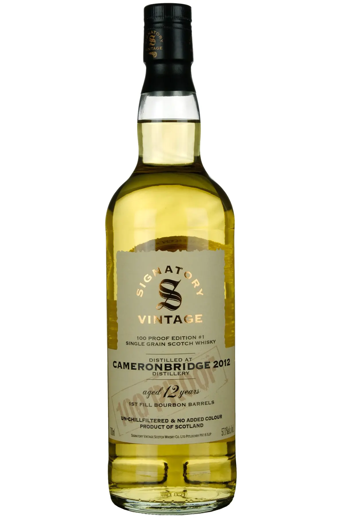 Cameronbridge 2012-2025 | 12 Year Old Signatory Vintage 100 Proof Grain Edition 1 1