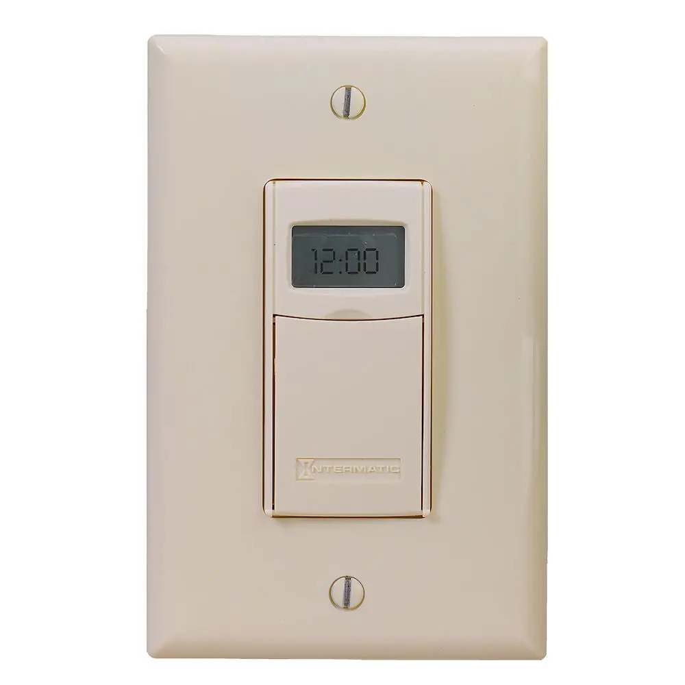 St01a 7-Day Heavy-Duty Programmable Timer, 120-277 Vac, 15A, Light Almond 1