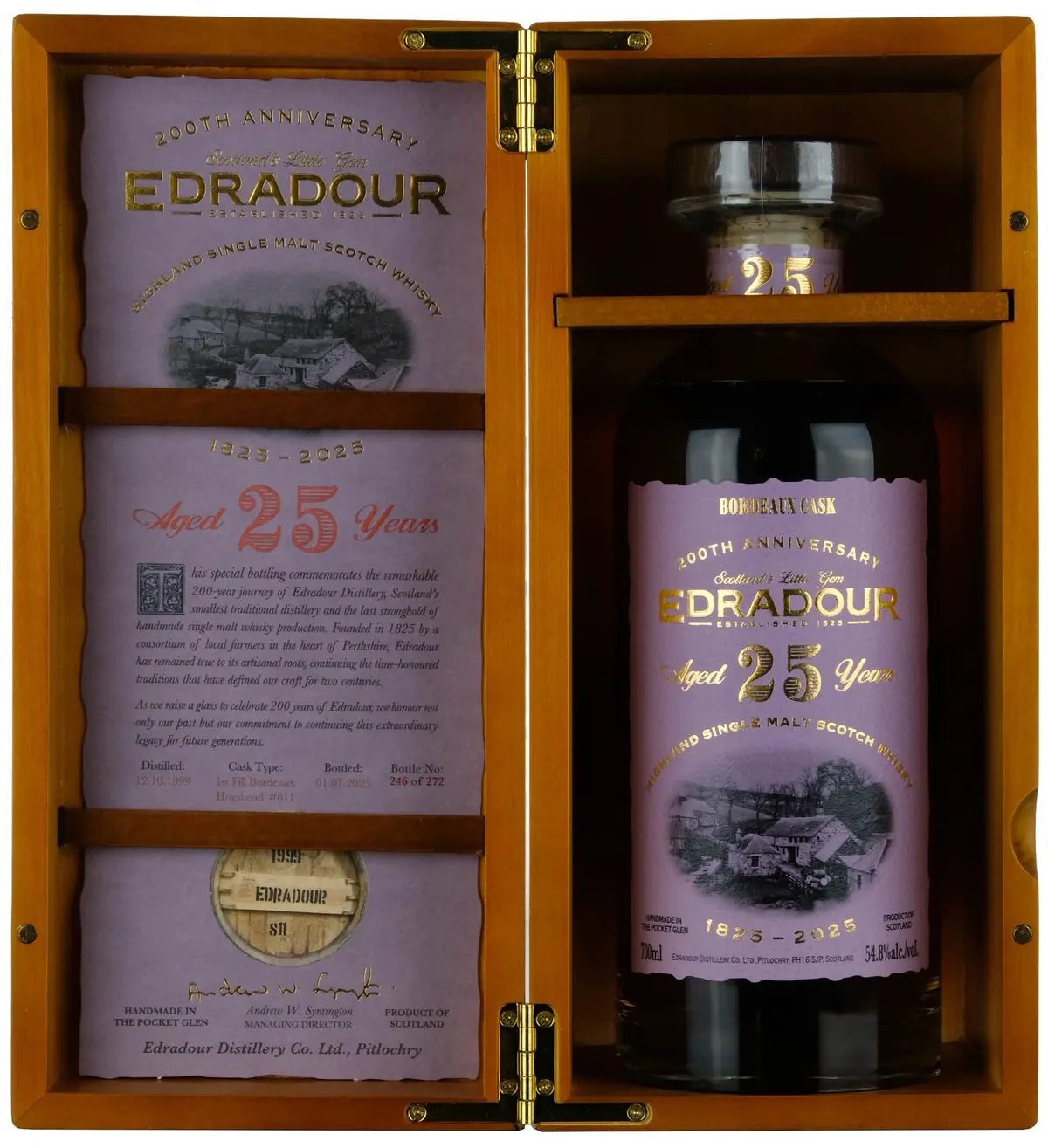Edradour 1999 | 25 Year Old 200Th Anniversary 1825-2025 Single Cask 811 1