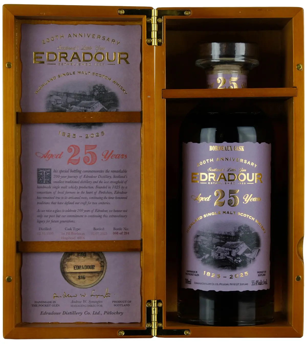 Edradour 1999 | 25 Year Old 200Th Anniversary 1825-2025 Single Cask 816 1