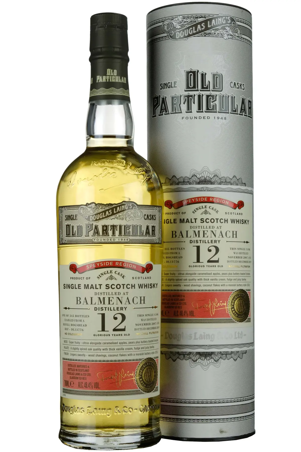 Balmenach 2007-2019 | 12 Year Old Douglas Laing Old Particular Single Cask Dl13776 1