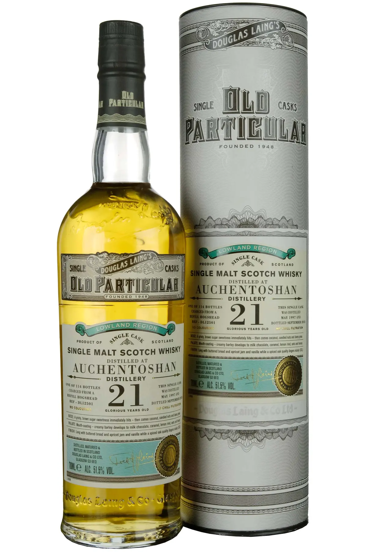 Auchentoshan 1997-2018 | 21 Year Old Douglas Laing Old Particular Single Cask Dl12501 1