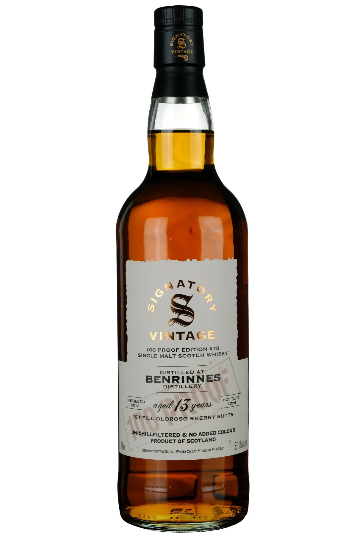 Benrinnes 2012-2026 | 13 Year Old Signatory Vintage 100 Proof Edition 78 1