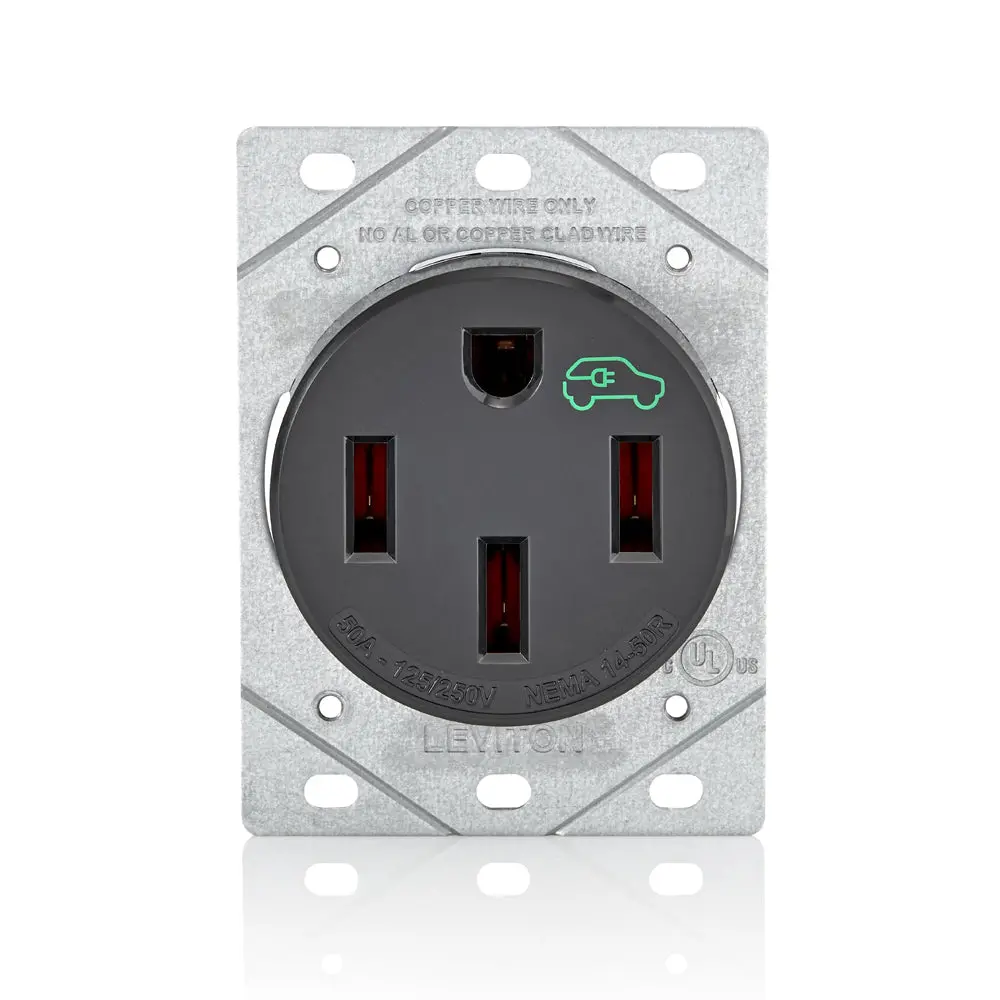 1450R 50 Amp Ev Charging Receptacle/Outlet, Heavy Duty 50 Amp, 125/250 Volt 1