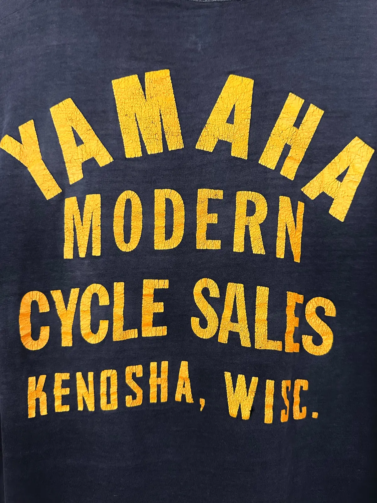 Vintage 60S 1960S Yamaha Motorcycles Dealer T-Shirt Modern Cycles Kenosha Wisconsin Blue Mens Extra Small Xs 1