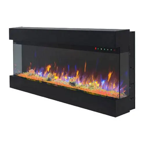 Ledfp-3-60 Led Fireplace 60" Black W/ 8 Color Led Flames 1