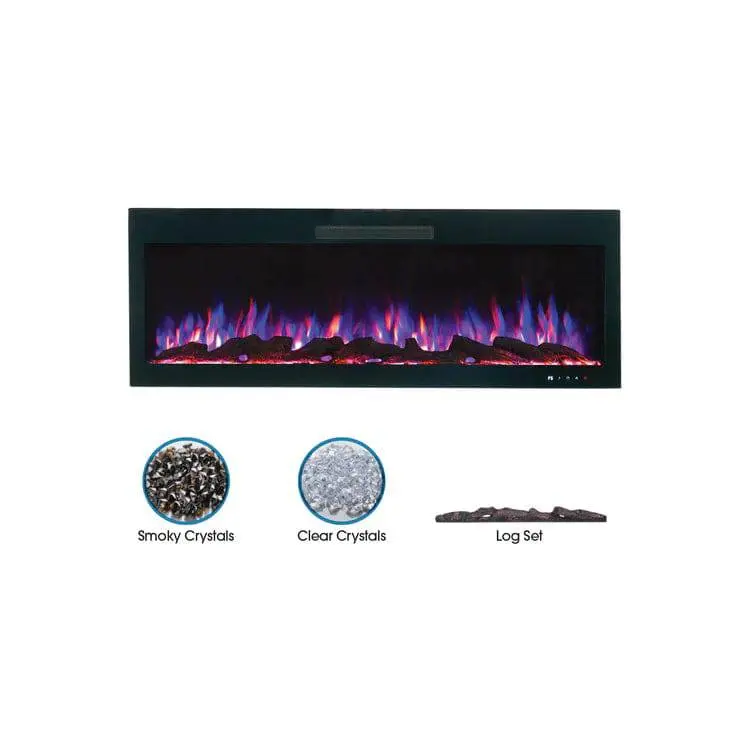 Fp-Ss-50 Led Fireplace 50" Wall Mounted And Built-In Style Fireplace 1
