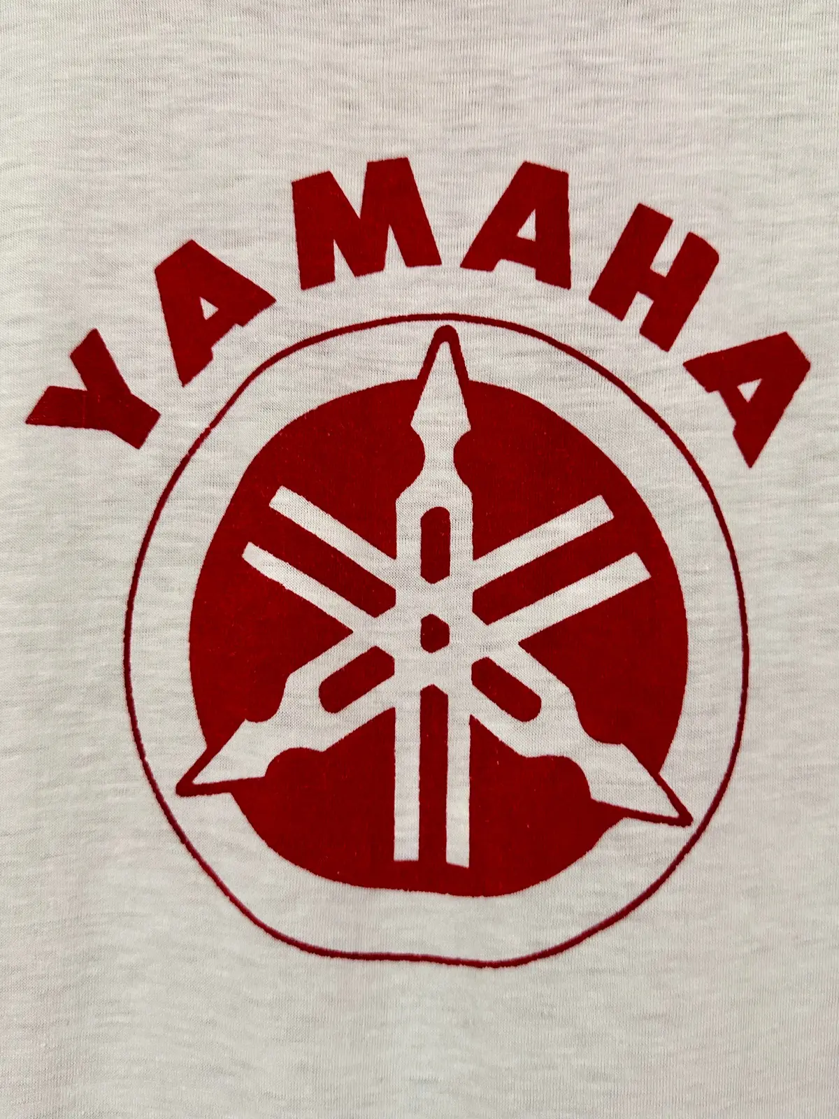 Vintage 70S 1970S Yamaha Motorcycles Dealer T-Shirt Sholly Cycle Shop Camp Hill Pennsylvania White Derby Plus Label Mens Small S 17.5X25.5 1