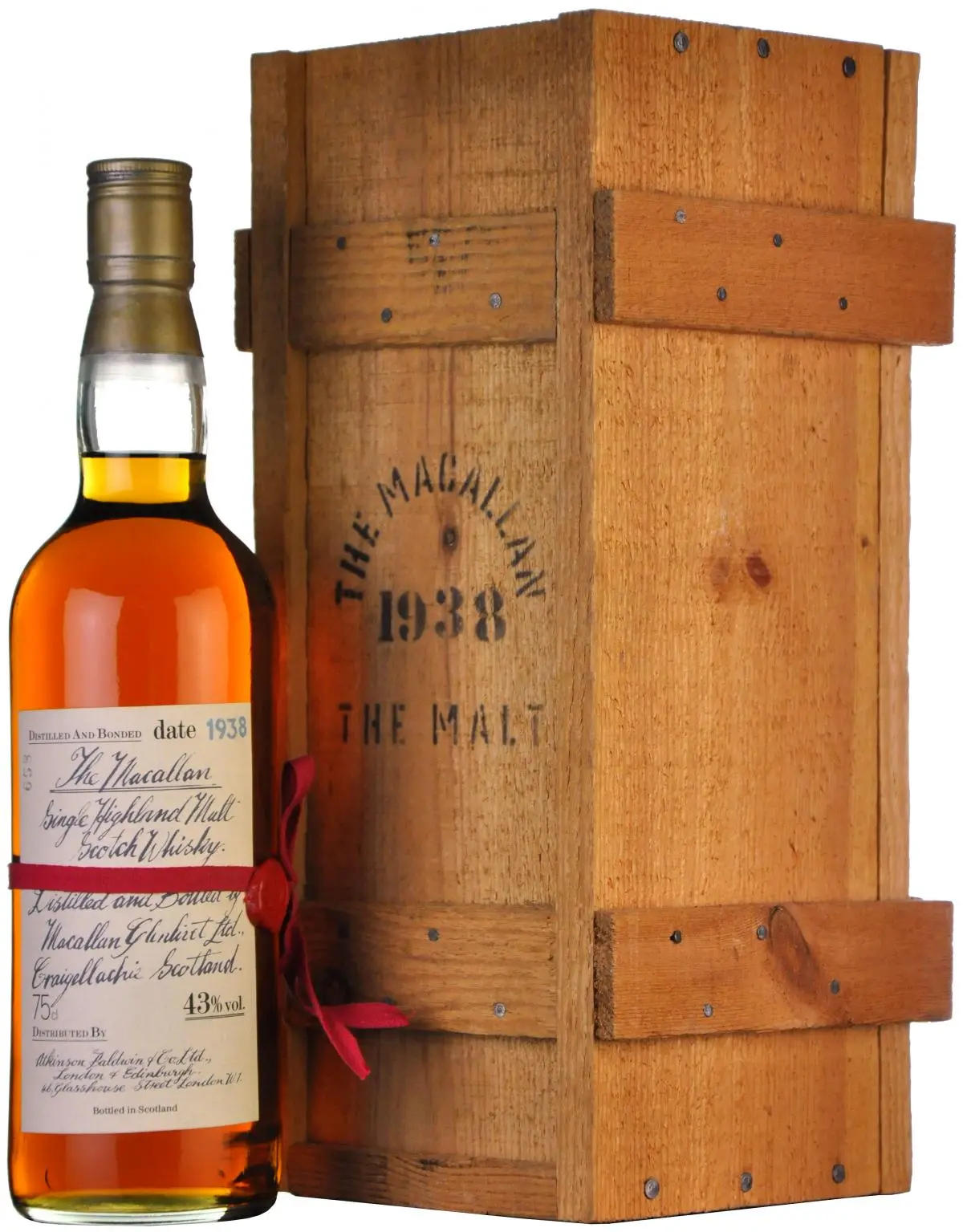 Macallan 1938 | Atkinson Baldwin & Co Ltd | Hand Written Label 1