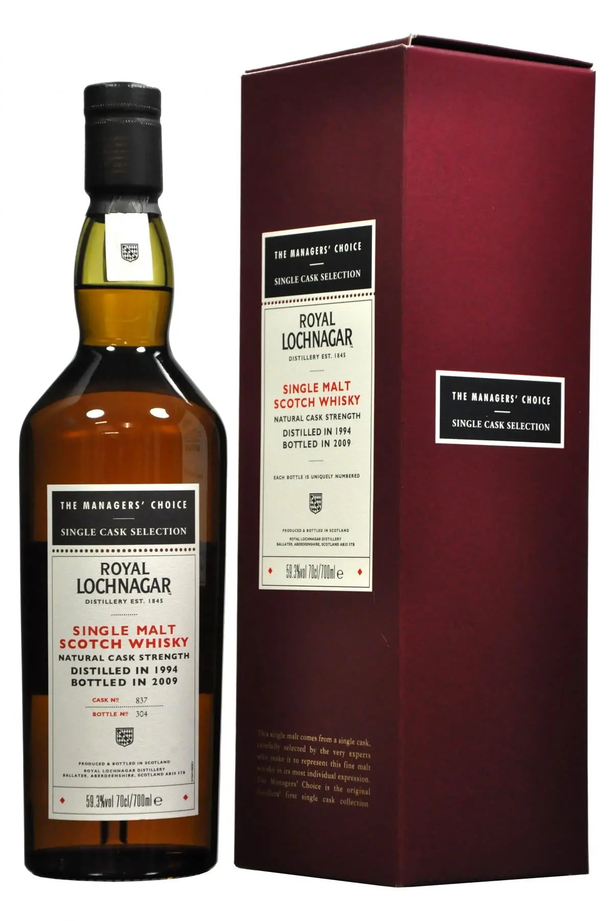 Royal Lochnagar 1994-2009 | Managers' Choice | Cask 837 1