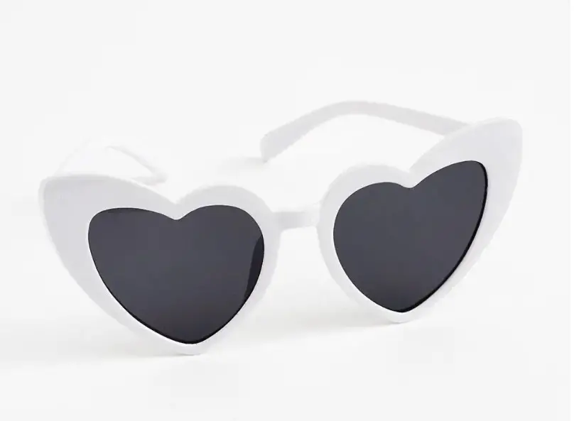 White Retro Heart Sunglasses 1