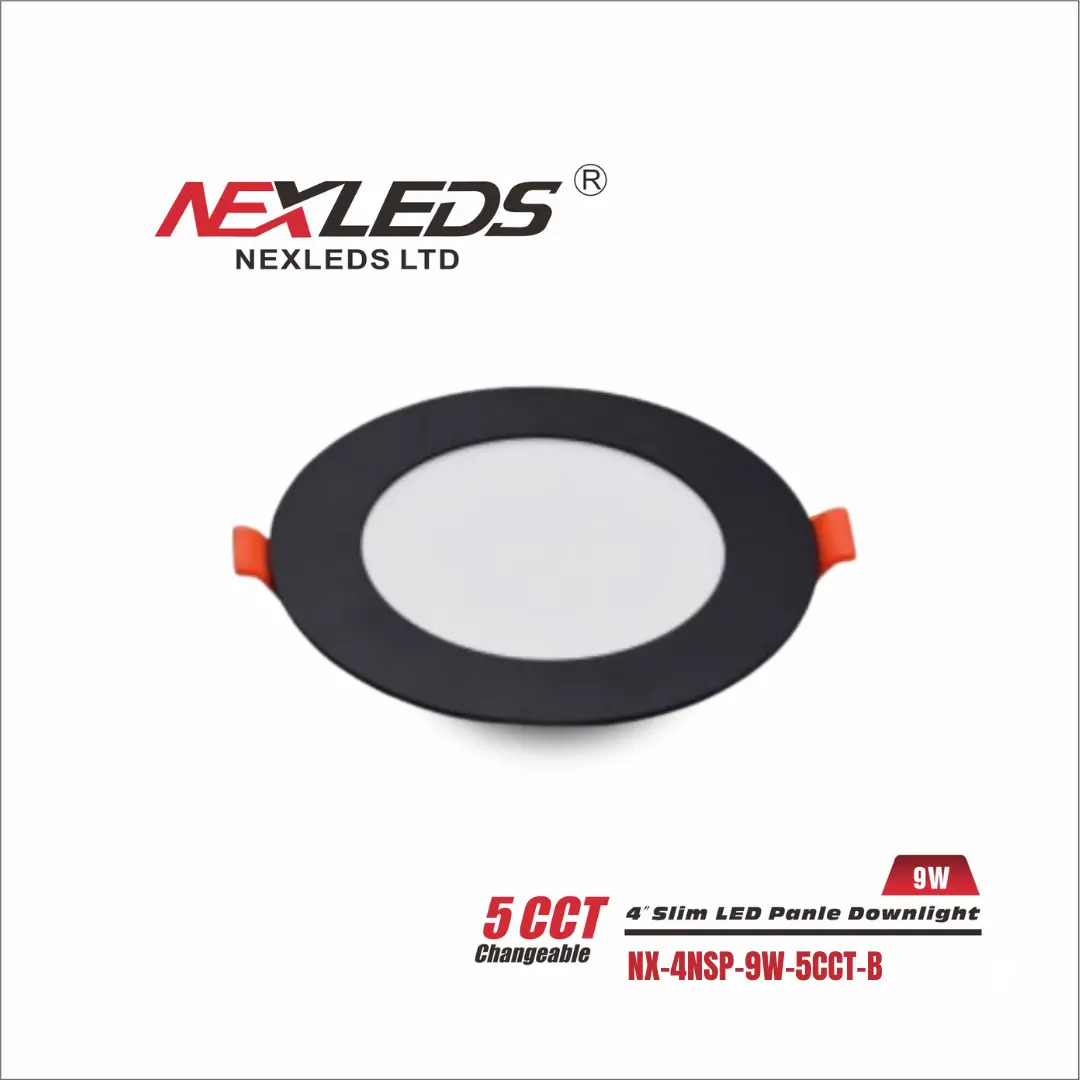 4 Inch Slim Black Led Pot Light 9W 5Cct 1
