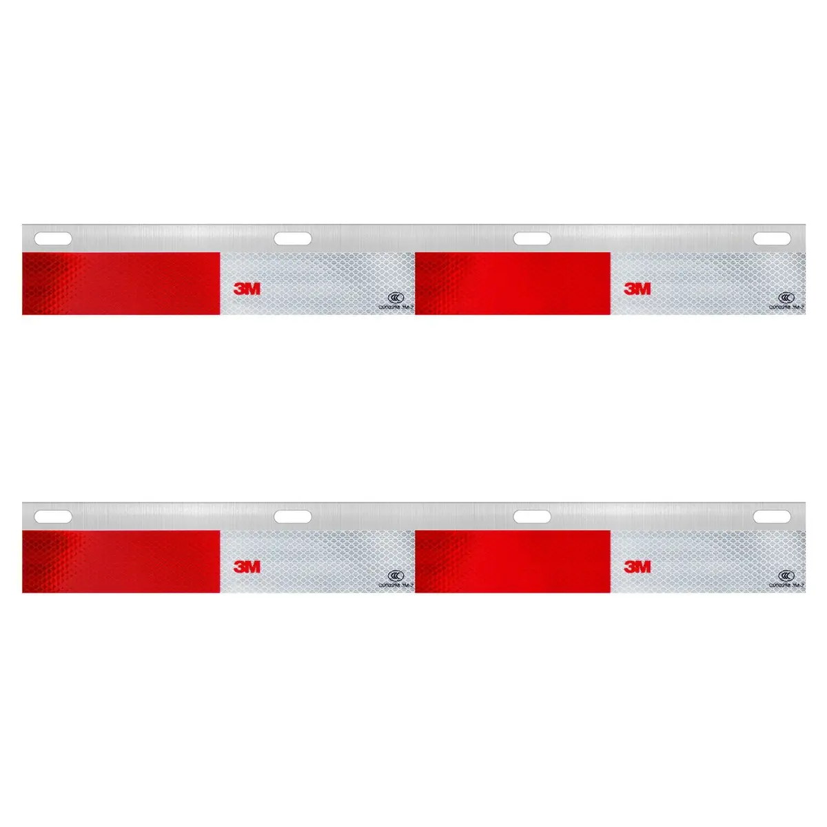 Fortpro 24"X3" Aluminum Plate With 3M Reflective Tape For Straight Mud Flap Hanger Sold By Pair | F247595 1
