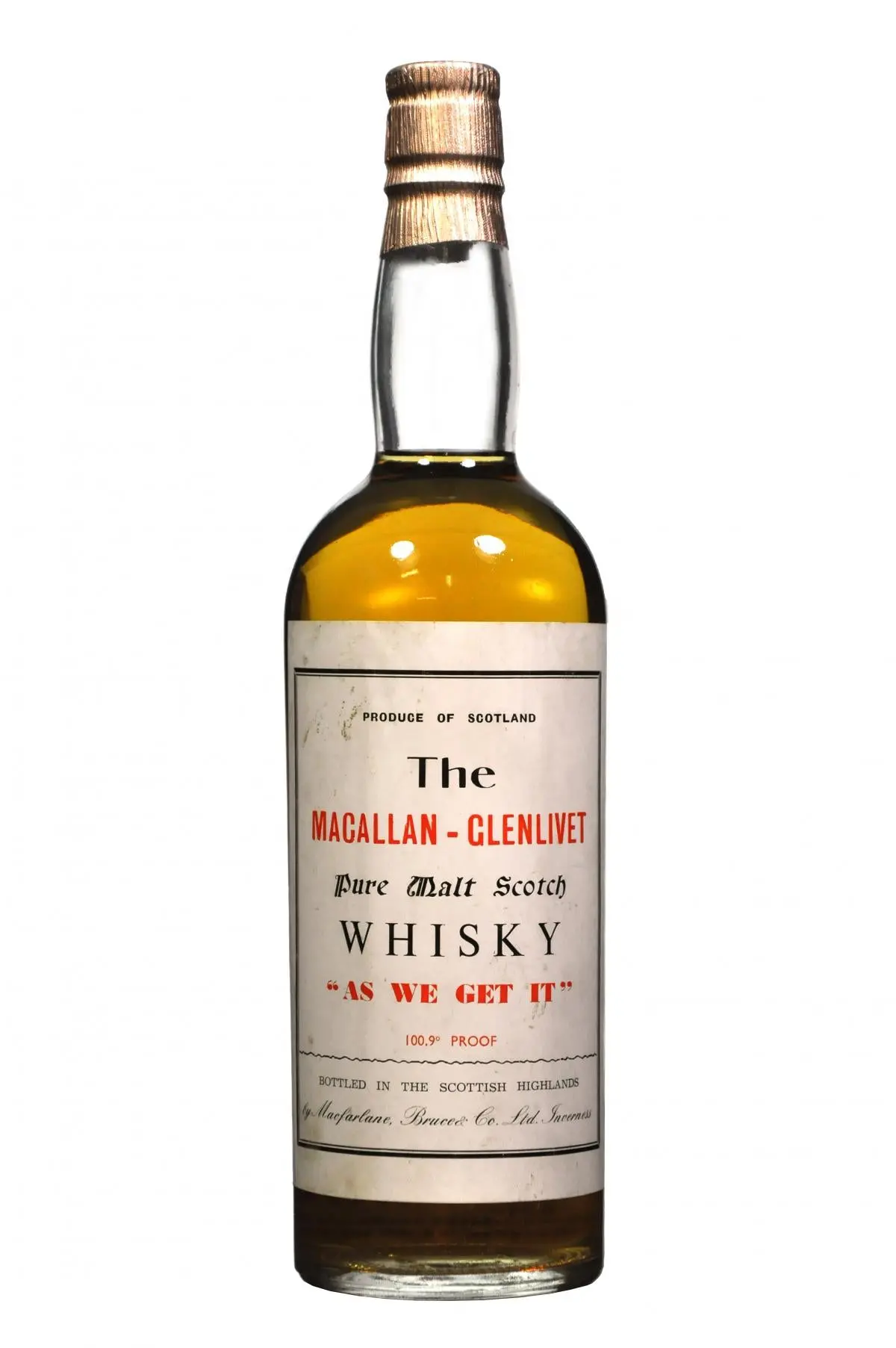 Macallan-Glenlivet As We Get It | 100.9 Proof 1960S 1