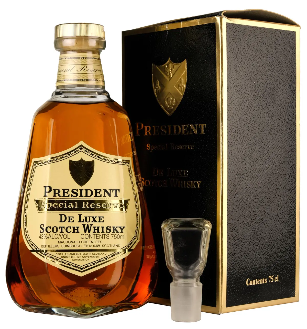President Special Reserve De Luxe Whisky | 1980S 1