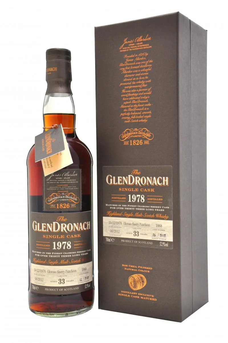 Glendronach 1978 Batch 6 Cask 1068 33 Year Old 1