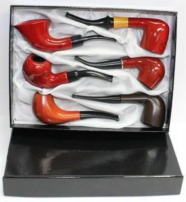 Tobacco Pipe Wooden 6 Pc Display (Tpw-Fp) 1