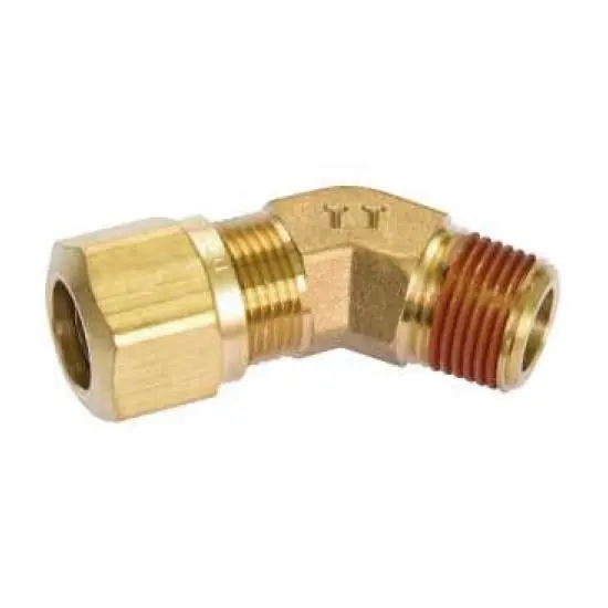 Fortpro Brass Dot Push-To-Connect Air Brake Fitting Male Elbow (45 Deg) 1
