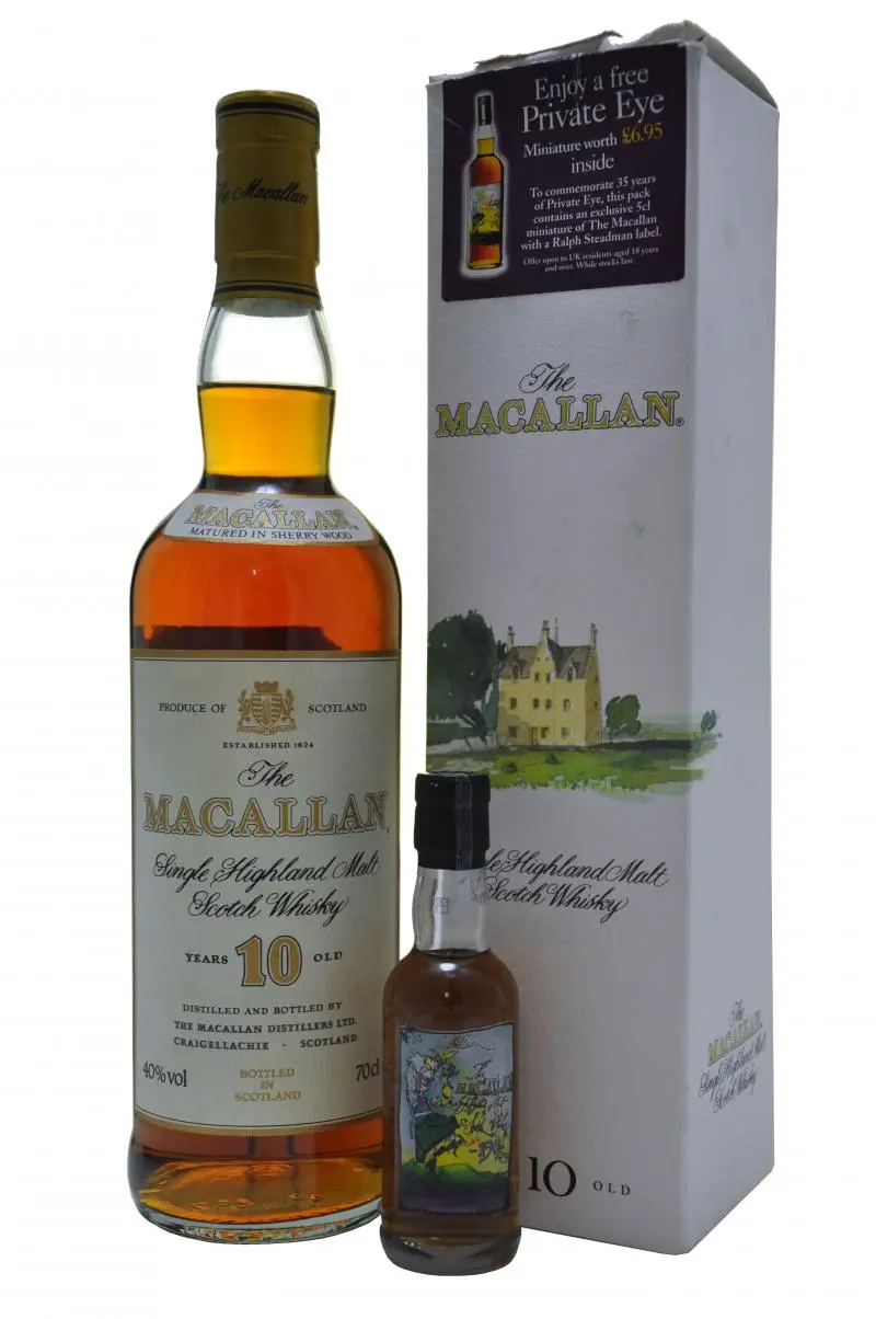 Macallan 10 Year Old & Macallan Private Eye Miniature 1
