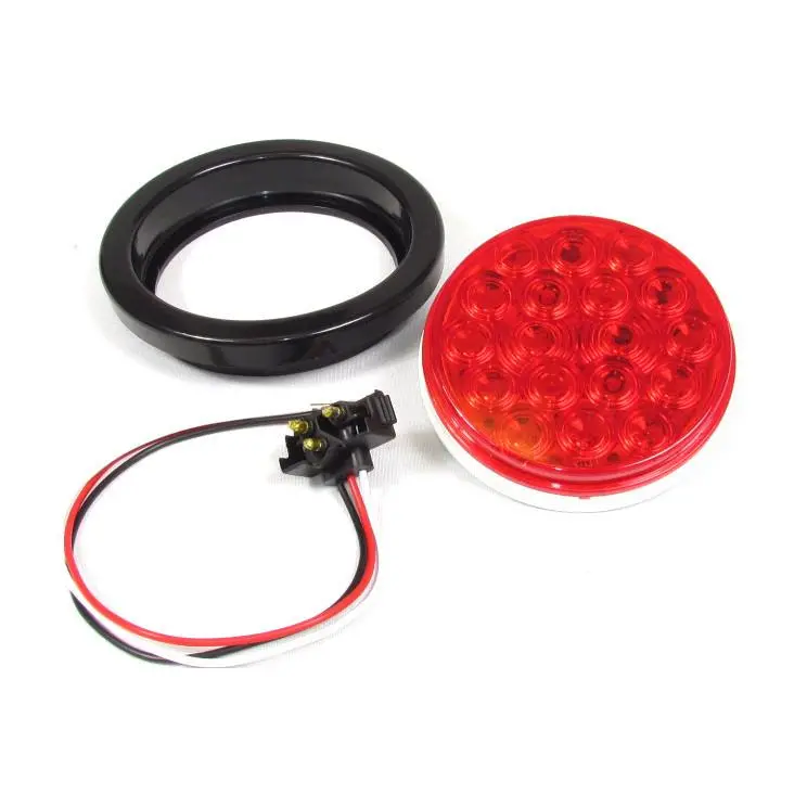 4" Round Red Led Light With 10 Leds - 24 Volts For Tail/Turn Light 1