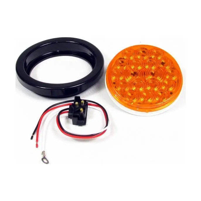 4" Round Amber Led Light With 18 Leds - 24 Volts For Tail/Turn Light 1