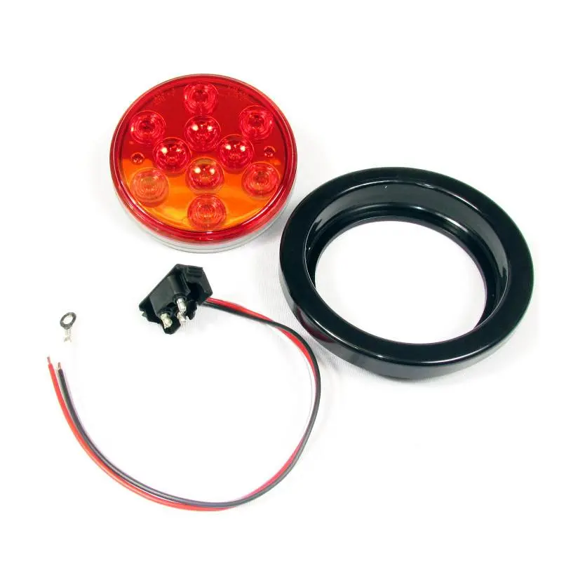 4" Round Red Led Light With 10 Leds - 24 Volts For Tail/Turn Light 1