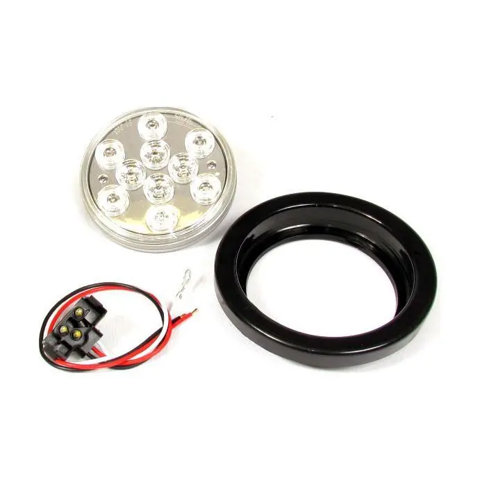 4" Round Red Led Light With Clear Lens - 10 Leds - 24 Volts - Tail/Turn Light 1