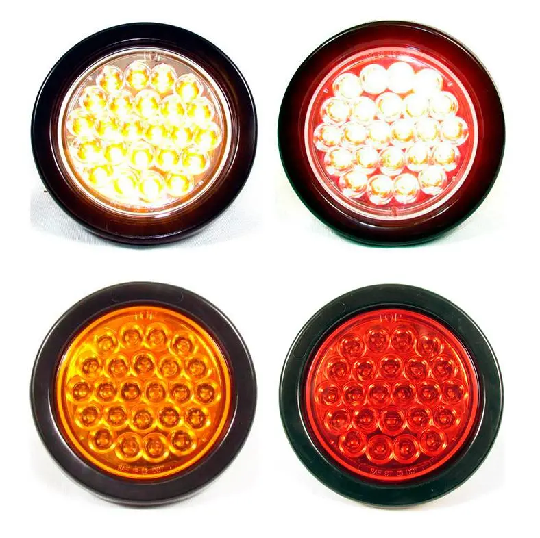 Fortpro 4" Round Light With 24 Leds And Amber Lens 1