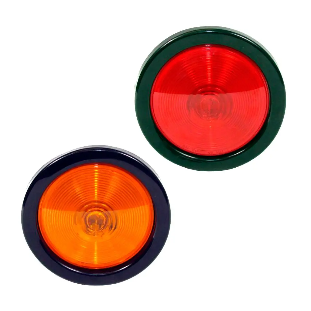 Fortpro 4"Round Incandescent Trailer Tail Light With Grommet & Plug 1