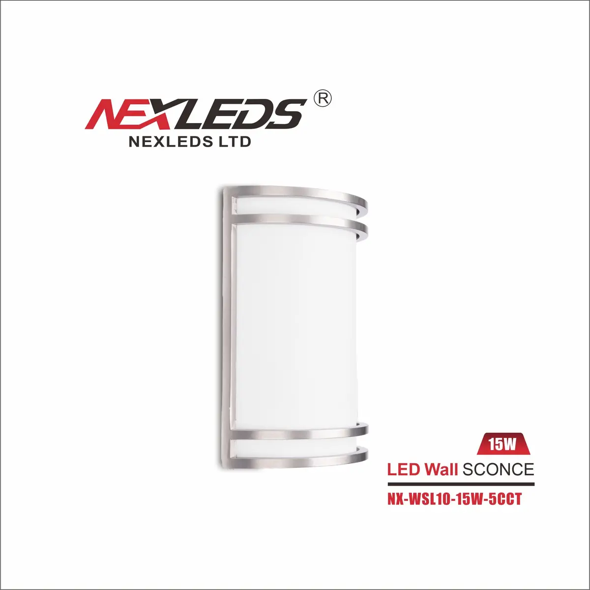 Nx-Wsl10-15W-5Cct- 5Cct Silver Wall Sconce 1