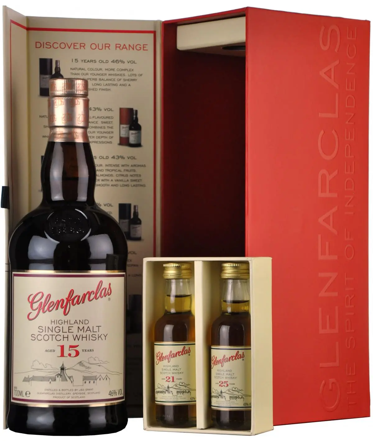 Glenfarclas 15 Year Old + 2 Miniatures 1