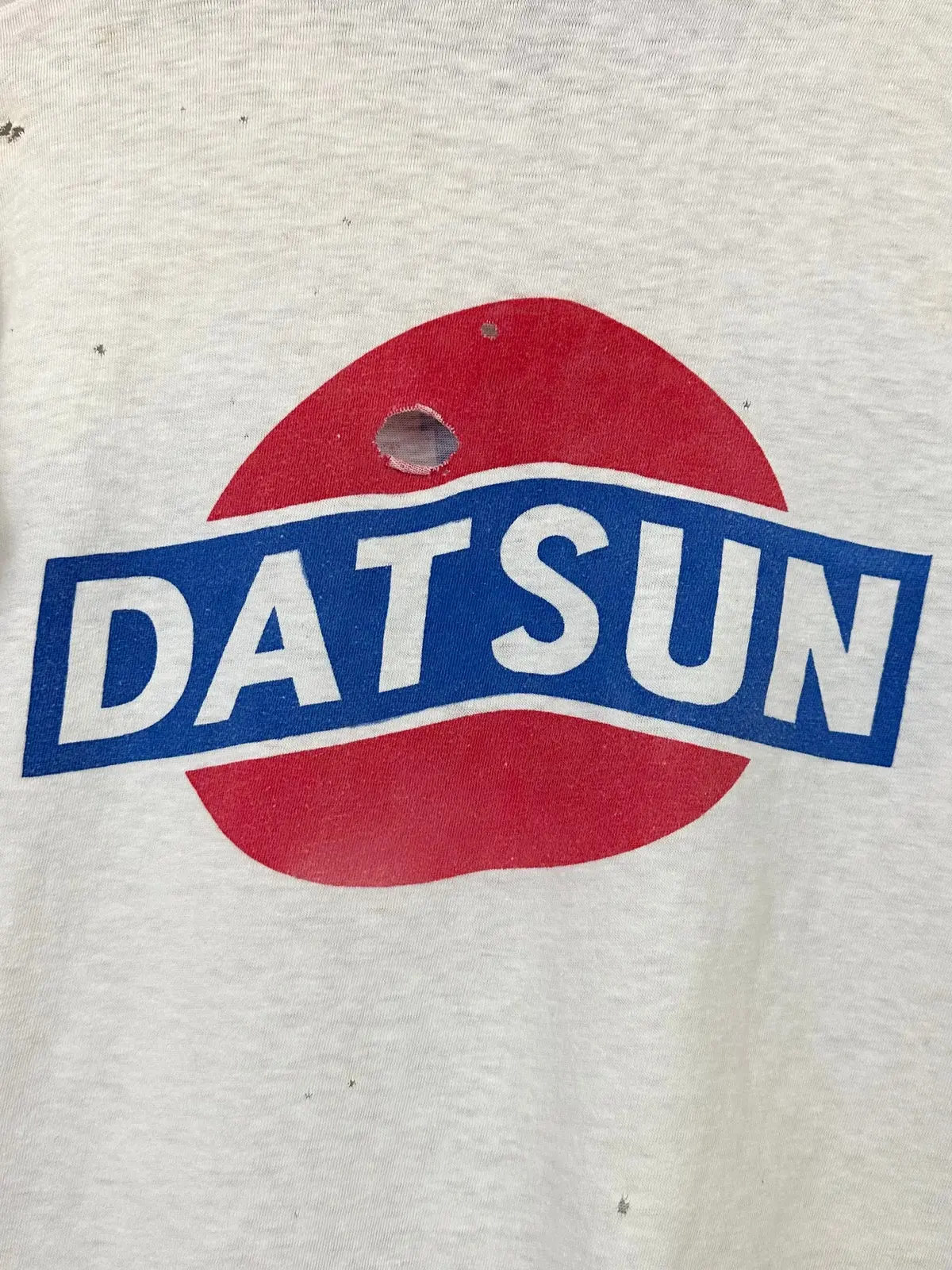 Vintage 70S 1970S Datsun "All You Need" Ringer T-Shirt Nissan Japan Japanese Car Auto Automotive White Fruit Of The Loom Mens Small S 1