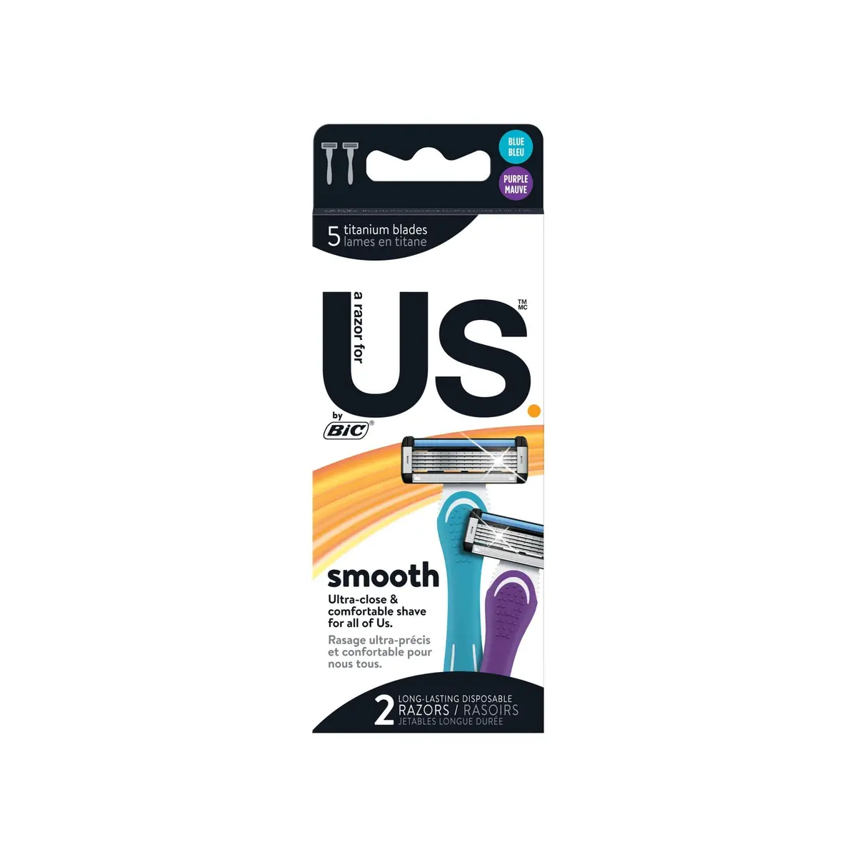 Hyg Bic Razor Smooth 2Pk W/5 Titanium Blades - New 1