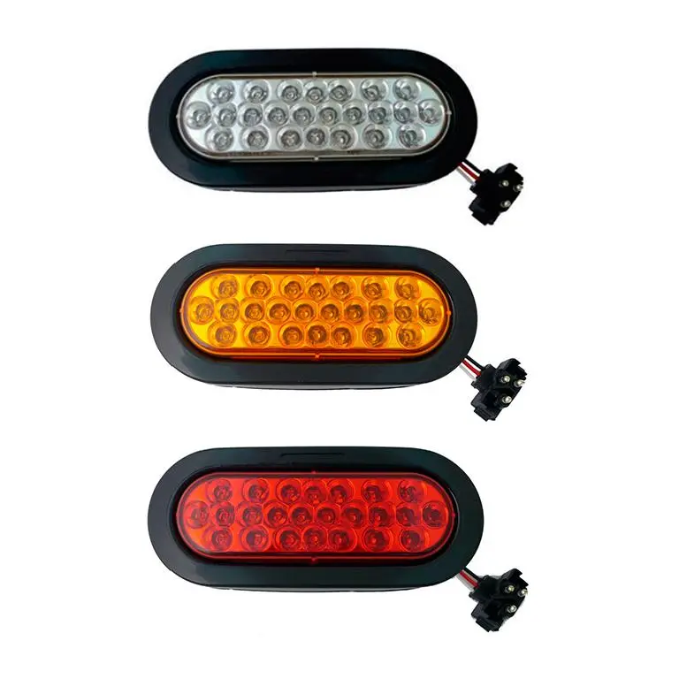 Fortpro 6" Red Oval Marker/Tail/Stop/Turn Led Light With 24 Leds 1